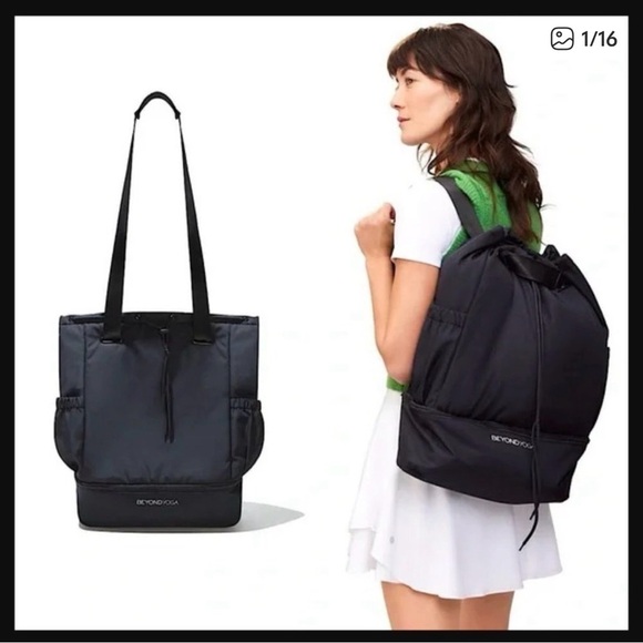 Beyond Yoga Handbags - Beyond Yoga Convertible Gym Bag Backpack Black Studio Yoga